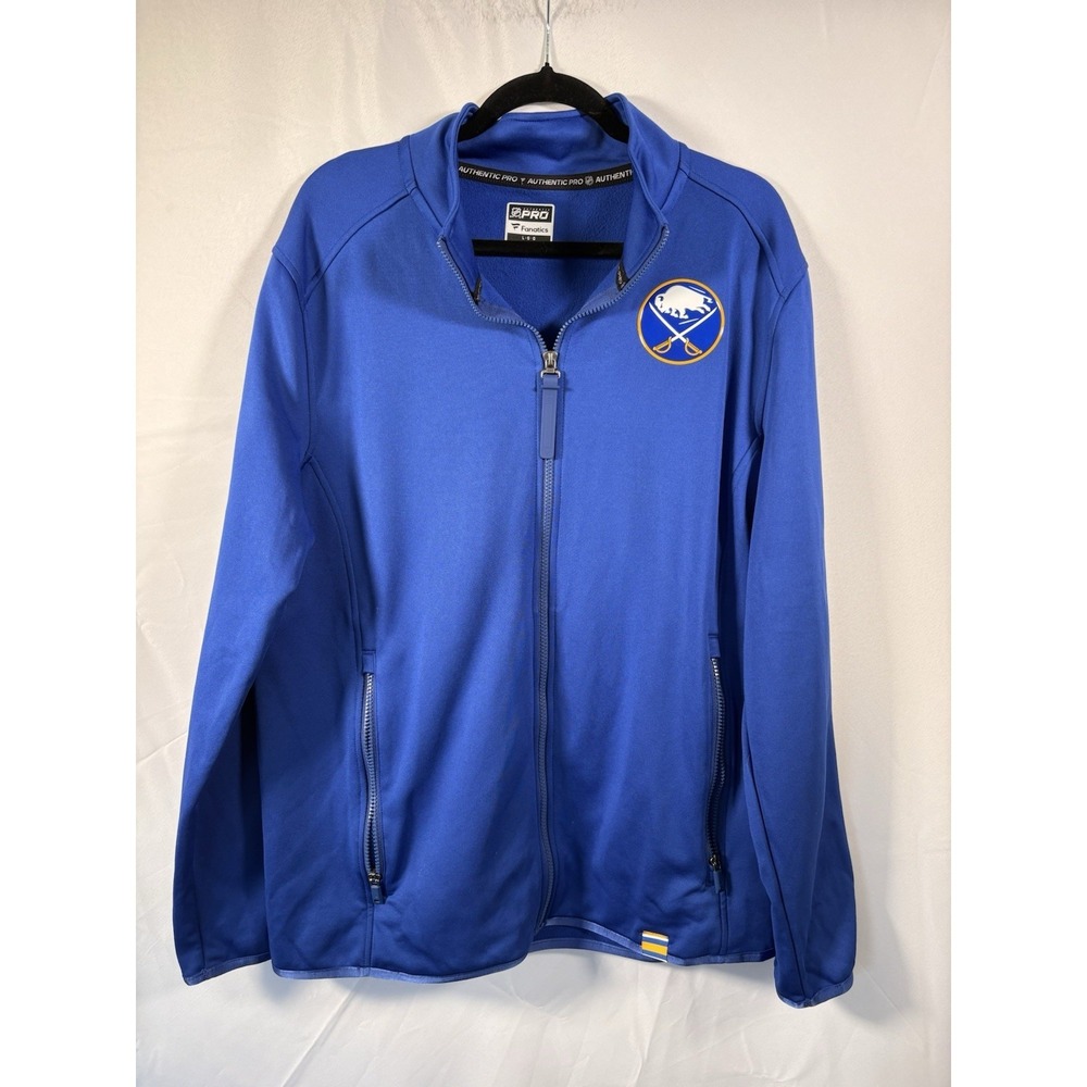 Fanatics authentic pro light sweat jacket size L full zip buffalo sabres